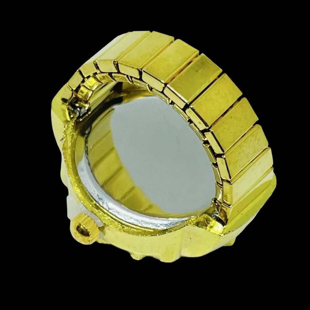 BOZHI Ring Watch Gold Design With Crystals New